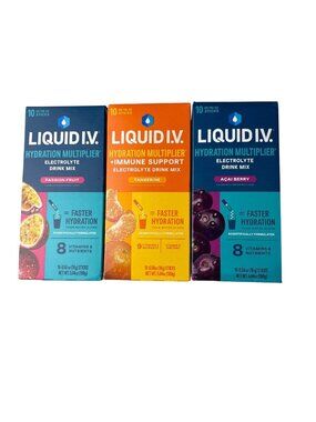 Liquid I.V. Hydration Multiplier Variety Pack Lot 3 Boxes - 30 Total Packets